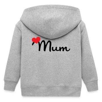 Maman d'Amour - Mother's Day - Kids Organic Zip-up Hoodie by Stanley/Stella - heather grey - Back