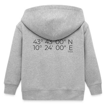 Coordonnées : Pise, Italie - Veste à capuche enfant bio Stanley/Stella - gris chiné - Dos