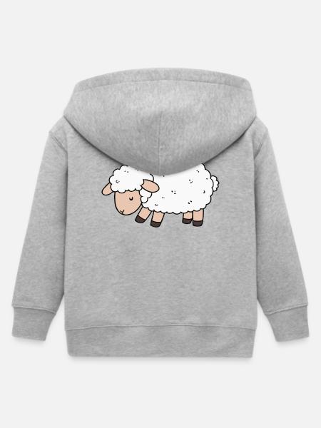 Schaf - Kinder Organic Kapuzenjacke Mini Cultivator von Stanley/Stella - Grau meliert