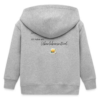 LIEBEVOLL Morgenroutine Tee - Kinder Organic Kapuzenjacke Mini Cultivator von Stanley/Stella - Grau meliert - Hinten