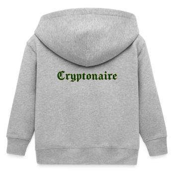 Cryptonaire - Kinder Organic Kapuzenjacke Mini Cultivator von Stanley/Stella - Grau meliert - Hinten
