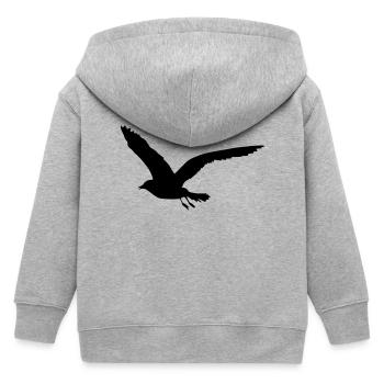 seagull - Kids Organic Zip-up Hoodie by Stanley/Stella - heather grey - Back