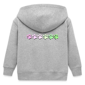 Bunte Pfotenabdruck Muster - Kinder Organic Kapuzenjacke Mini Cultivator von Stanley/Stella - Grau meliert - Hinten