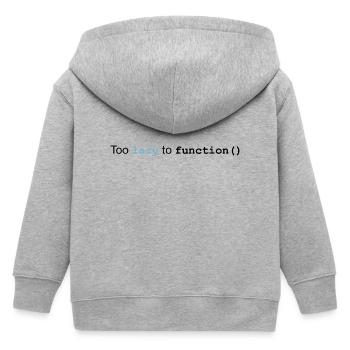 Too lazy to function - Kids Organic Zip-up Hoodie by Stanley/Stella - heather grey - Back