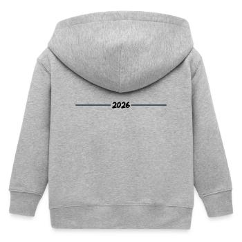 2026 - Jahr - Linie - Jahreswechsel - Kinder Organic Kapuzenjacke Mini Cultivator von Stanley/Stella - Grau meliert - Hinten