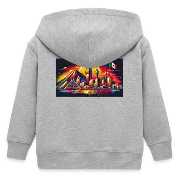 Monterrey Mexico art design - Kids Organic Zip-up Hoodie by Stanley/Stella - heather grey - Back