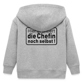 die Chefin noch selbst - Kinder Organic Kapuzenjacke Mini Cultivator von Stanley/Stella - Grau meliert - Hinten