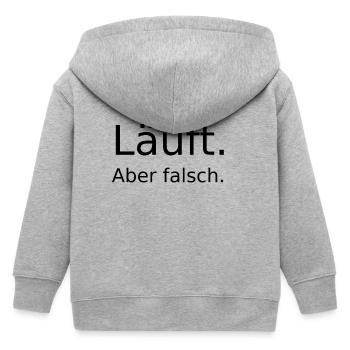 Laeuft ... aber falsch  - Kinder Organic Kapuzenjacke Mini Cultivator von Stanley/Stella - Grau meliert - Hinten