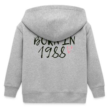 BORN IN1988 - Kids Organic Zip-up Hoodie by Stanley/Stella - heather grey - Back