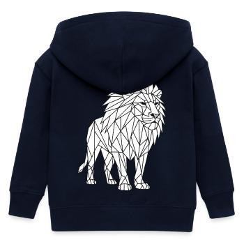 Geometrischer Löwe Polygon Stil - Kinder Organic Kapuzenjacke Mini Cultivator von Stanley/Stella - Navy - Hinten