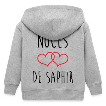 Saphirhochzeit 16 Jahre Ehe - Kinder Organic Kapuzenjacke Mini Cultivator von Stanley/Stella - Grau meliert - Hinten