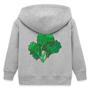 kale brown cabbage Cabbage Cabbage - Kids Organic Zip-up Hoodie by Stanley/Stella - heather grey - Back