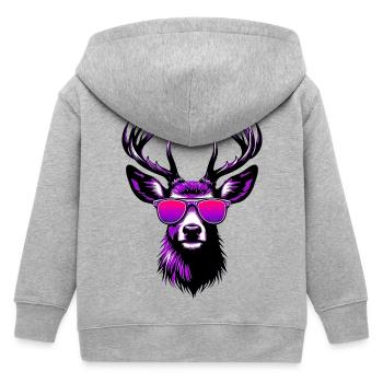 Cerf avec lunettes de soleil - Veste à capuche enfant bio Stanley/Stella - gris chiné - Dos
