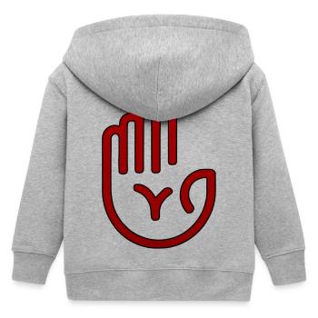 Empreinte de main Red Minimal - Veste à capuche enfant bio Stanley/Stella - gris chiné - Dos