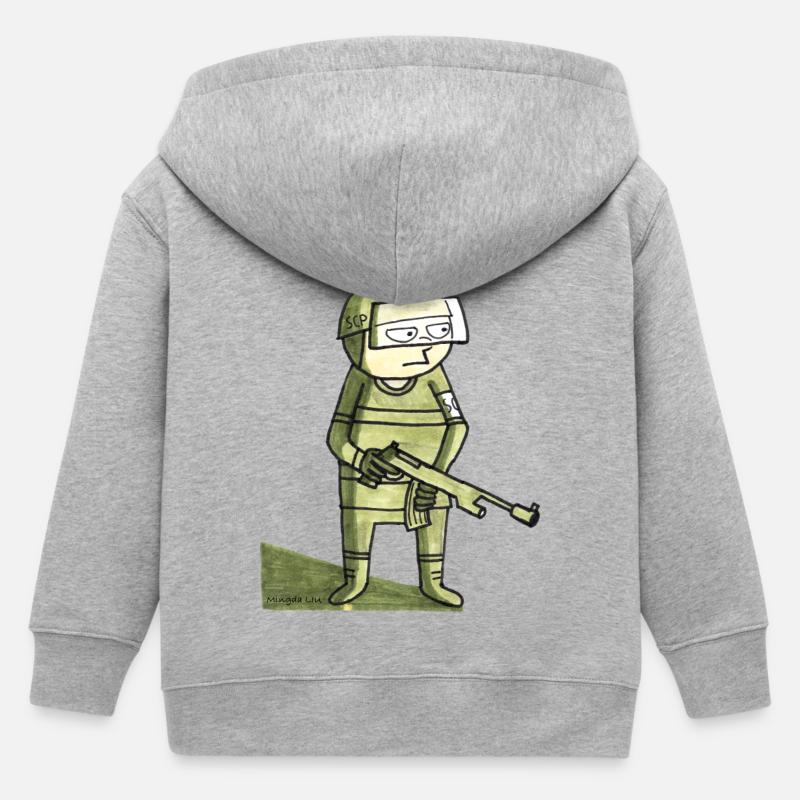 petit soldat - Veste à capuche enfant bio Stanley/Stella - gris chiné