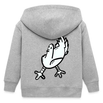 Ausdrucksstarker Cartoon-Huhn-Print - Kinder Organic Kapuzenjacke Mini Cultivator von Stanley/Stella - Grau meliert - Hinten