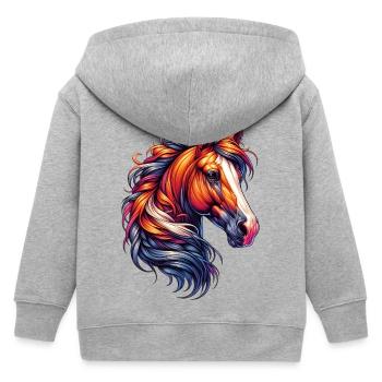 Pferd - Kinder Organic Kapuzenjacke Mini Cultivator von Stanley/Stella - Grau meliert - Hinten