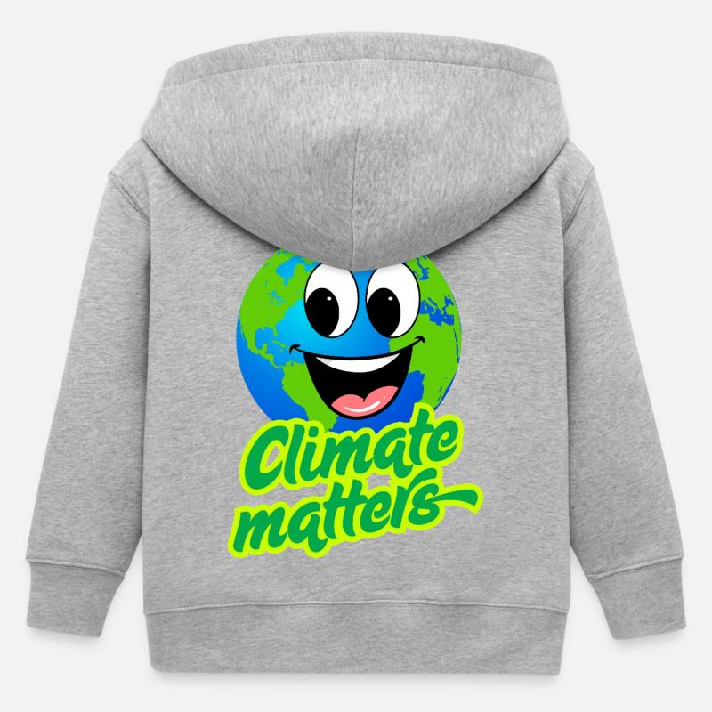 CLIMATE MATTERS - Veste à capuche enfant bio Stanley/Stella - gris chiné