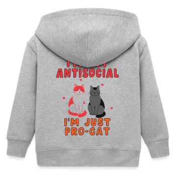 T-shirt humoristique pro-chat opposé social - Veste à capuche enfant bio Stanley/Stella - gris chiné - Dos