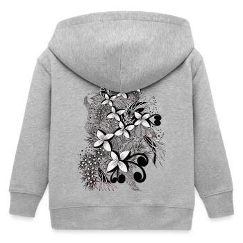 Monochrome Blütenlinien - Kinder Organic Kapuzenjacke Mini Cultivator von Stanley/Stella - Grau meliert - Hinten