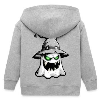 Gruseliger Geist, furchterregender Geist - Kinder Organic Kapuzenjacke Mini Cultivator von Stanley/Stella - Grau meliert - Hinten
