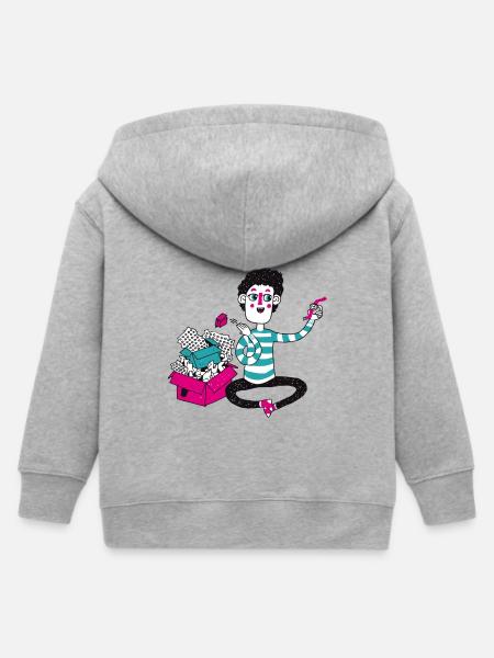 Müll - Kinder Organic Kapuzenjacke Mini Cultivator von Stanley/Stella - Grau meliert