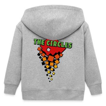 Carrés oranges Cercles verts - Veste à capuche enfant bio Stanley/Stella - gris chiné - Dos