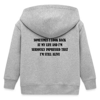 Sagesse drôles frais disant pensées drôles - Veste à capuche enfant bio Stanley/Stella - gris chiné - Dos