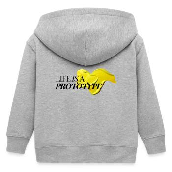 Life Is A Prototype - Kids Organic Zip-up Hoodie by Stanley/Stella - heather grey - Back