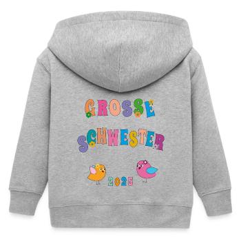 older sister - Kids Organic Zip-up Hoodie by Stanley/Stella - heather grey - Back
