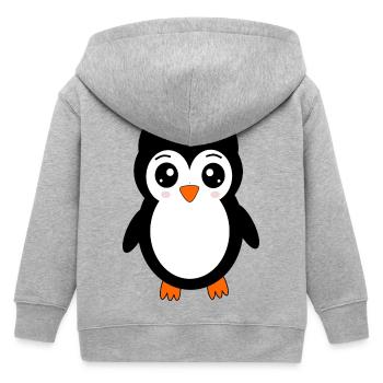 owl black bird bird animals gift - Kids Organic Zip-up Hoodie by Stanley/Stella - heather grey - Back
