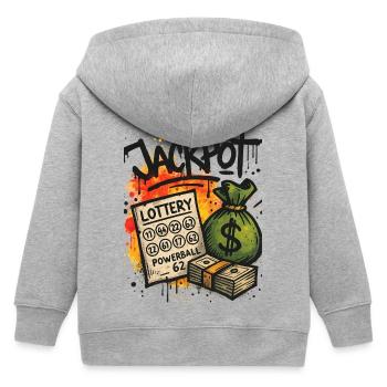 Graffiti Kunst Jackpot Lotterie - Kinder Organic Kapuzenjacke Mini Cultivator von Stanley/Stella - Grau meliert - Hinten