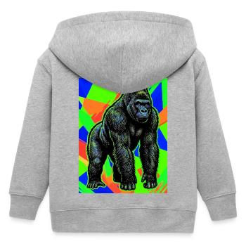 gorilla - Kinder zip hoodie biologisch Stanley/Stella - grijs gemêleerd - Achter