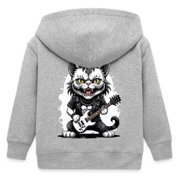 Cat Rocker Cat HardRock Gift - Veste à capuche enfant bio Stanley/Stella - gris chiné - Dos