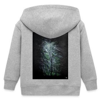 Mystical Forest Abstract - Kids Organic Zip-up Hoodie by Stanley/Stella - heather grey - Back