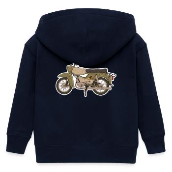 Samson Hawk - Kids Organic Zip-up Hoodie by Stanley/Stella - navy - Back