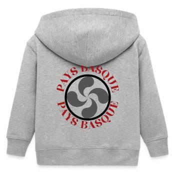BASQUE COUNTRY - Kids Organic Zip-up Hoodie by Stanley/Stella - heather grey - Back