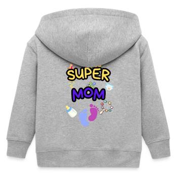 Super Mom - Liebevolle Mutter mit Baby Icons - Kinder Organic Kapuzenjacke Mini Cultivator von Stanley/Stella - Grau meliert - Hinten