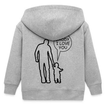 DADDY, i love you - Kids Organic Zip-up Hoodie by Stanley/Stella - heather grey - Back