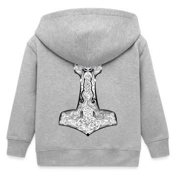 marteau de thor symbole viking - Veste à capuche enfant bio Stanley/Stella - gris chiné - Dos