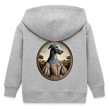 Portrait de l’Irish Wolfhound Amber - Veste à capuche enfant bio Stanley/Stella - gris chiné - Dos