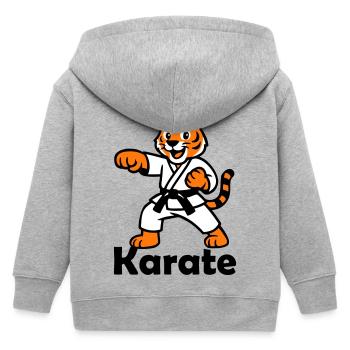 Karate Tiger - Kinder Organic Kapuzenjacke Mini Cultivator von Stanley/Stella - Grau meliert - Hinten