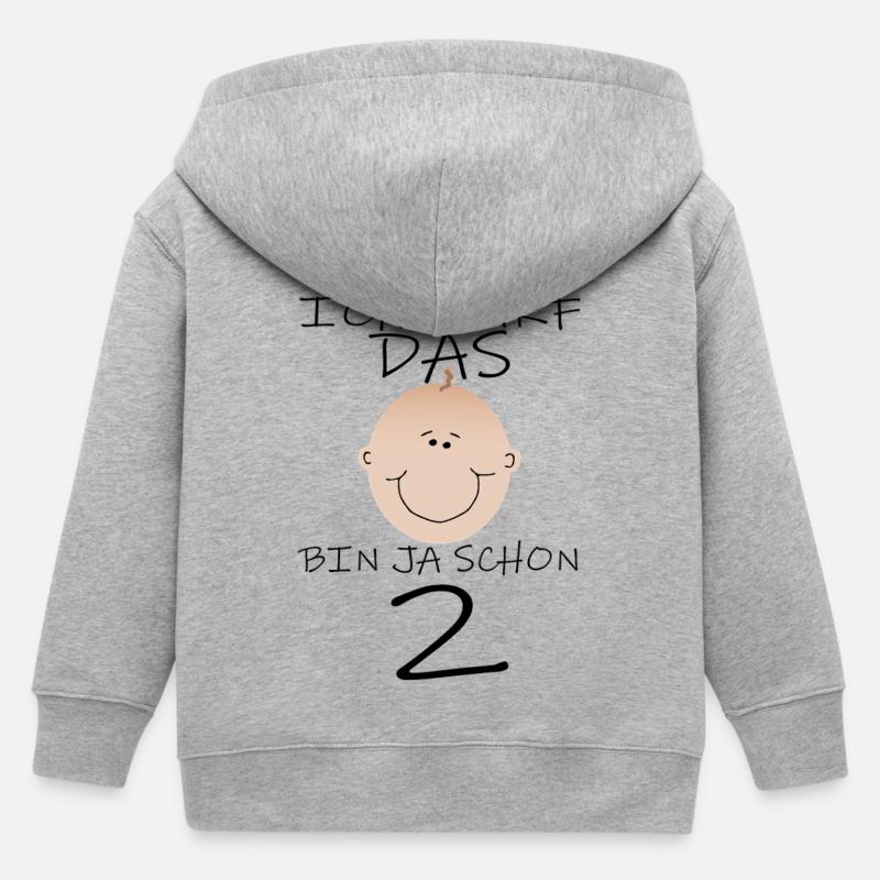 2e anniversaire garçon - Veste à capuche enfant bio Stanley/Stella - gris chiné
