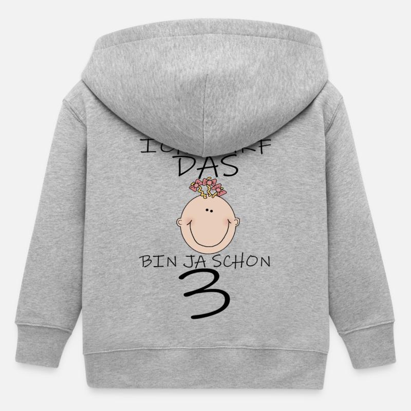 3. Geburtstag Mädchen - Kinder Organic Kapuzenjacke Mini Cultivator von Stanley/Stella - Grau meliert