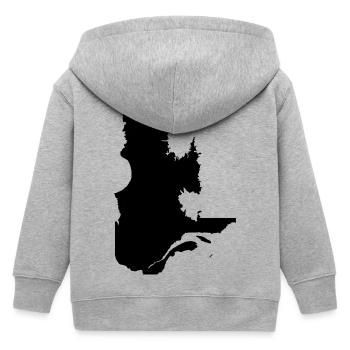 Carte du Québec - Veste à capuche enfant bio Stanley/Stella - gris chiné - Dos