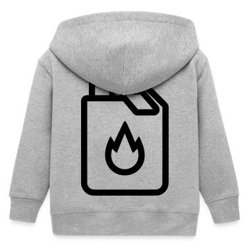 Gas can - Kids Organic Zip-up Hoodie by Stanley/Stella - heather grey - Back