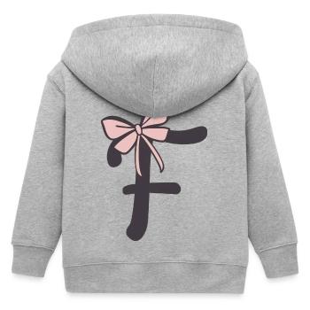 Lettre initiale F Ruban - Veste à capuche enfant bio Stanley/Stella - gris chiné - Dos