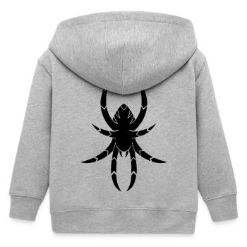 Spider - Kids Organic Zip-up Hoodie by Stanley/Stella - heather grey - Back