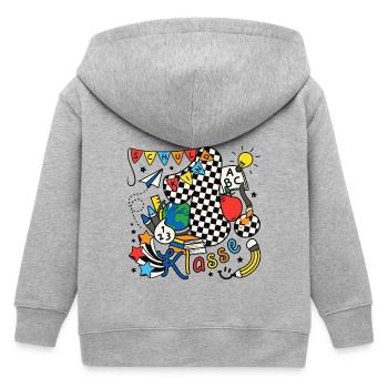 Schulkind 2026 Einschulung erste Klasse Doodle - Kinder Organic Kapuzenjacke Mini Cultivator von Stanley/Stella - Grau meliert - Hinten