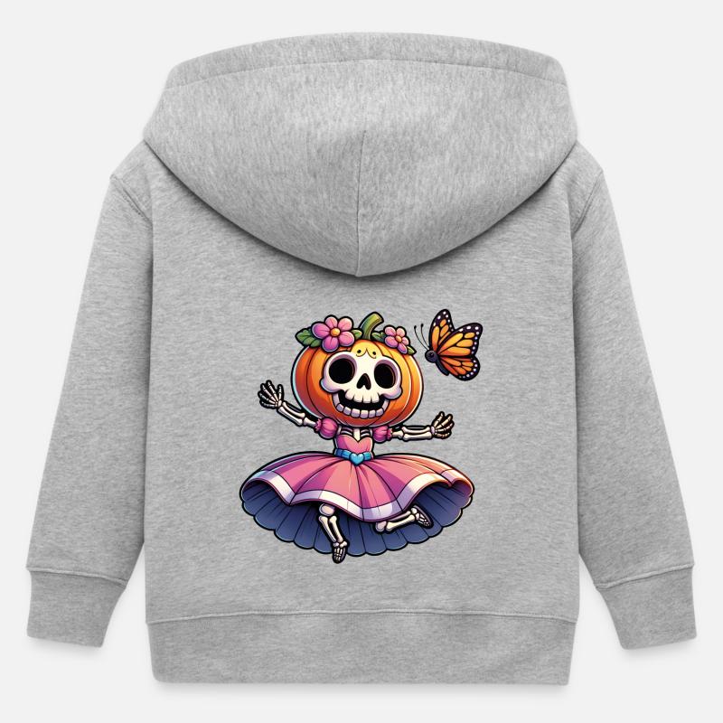 Drôle de princesse d’Halloween - Veste à capuche enfant bio Stanley/Stella - gris chiné